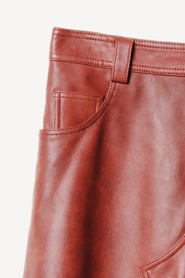 LEATHER MIDI SKIRT WILLY CHAVARRIA X ZARA - dark russet by Zara - Image 5
