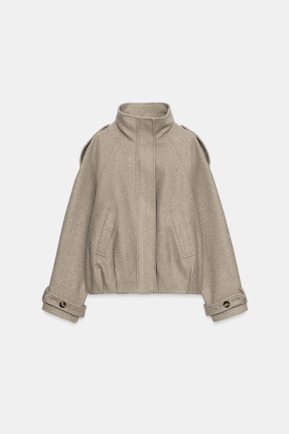 BOMBER JACKET WITH TAB DETAIL - Light beige by Zara - Image 5