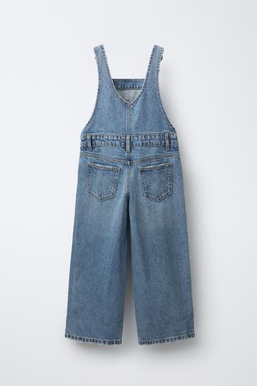 SALOPETTE EN DENIM WIDE LEG - Bleu de Zara - Image 1