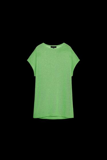 Zara WIDE SLEEVE KNIT TOP - Green - Image 0