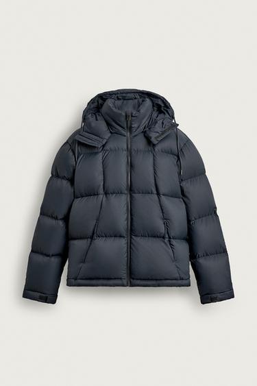 JAQUETA ACOLCHOADA 100% PLUMA WATER REPELLENT - Azul / Cinza da Zara