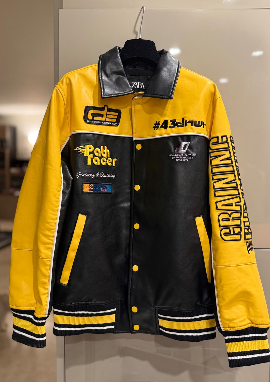 FAUX LEATHER JACKET WITH PATCHES