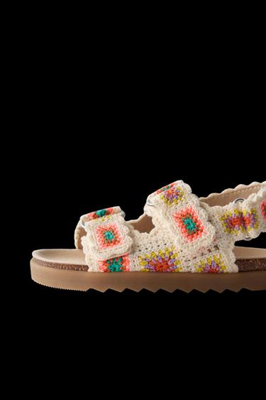 CROCHET SANDALS - Ecru White by Zara