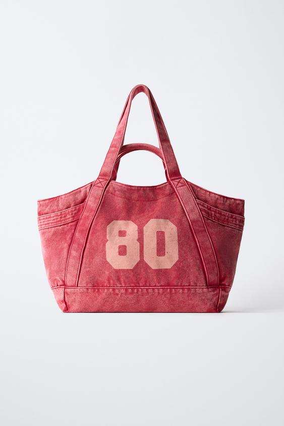 SHOPPER MIT ZAHLENPRINT - Rot von Zara - Bild 0