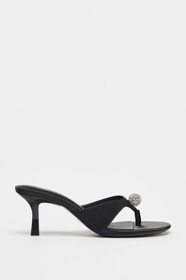 SANDALS WITH SHINY DETAIL - Black by Zara