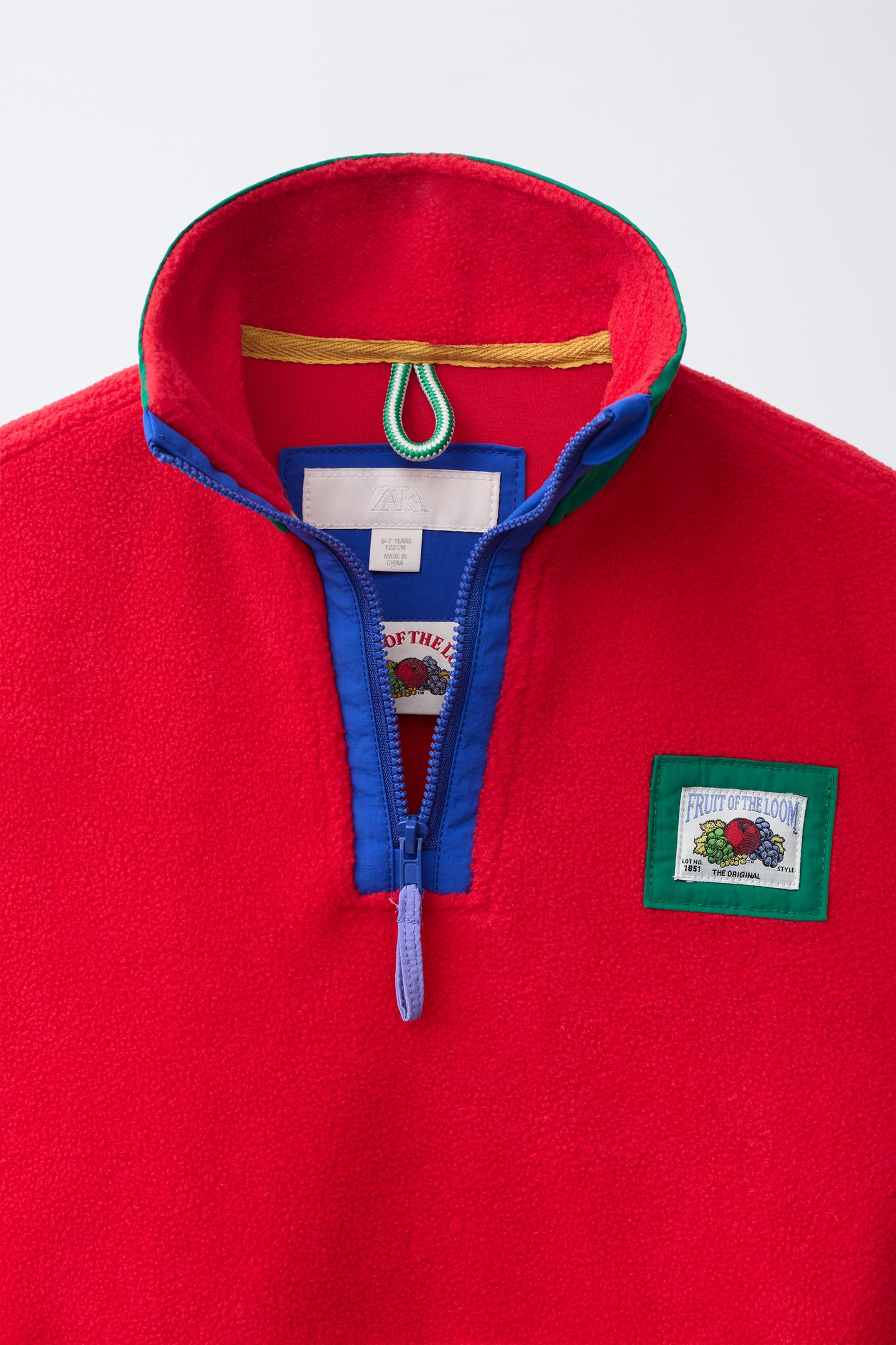 Детские толстовки Zara Fruit OF the Loom™ Label Fleece, цвет: Красный — фото 3