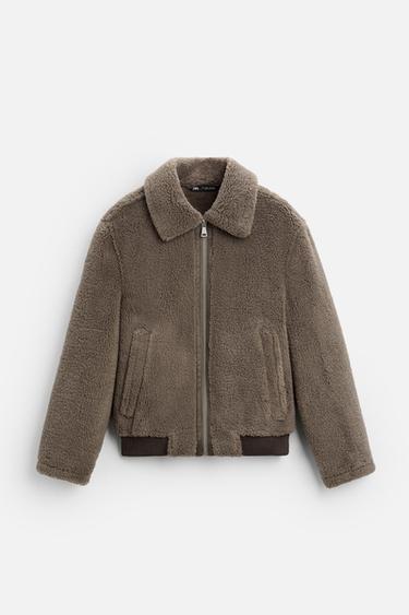 CAZADORA BORREGUILLO - Marrón / Topo de Zara