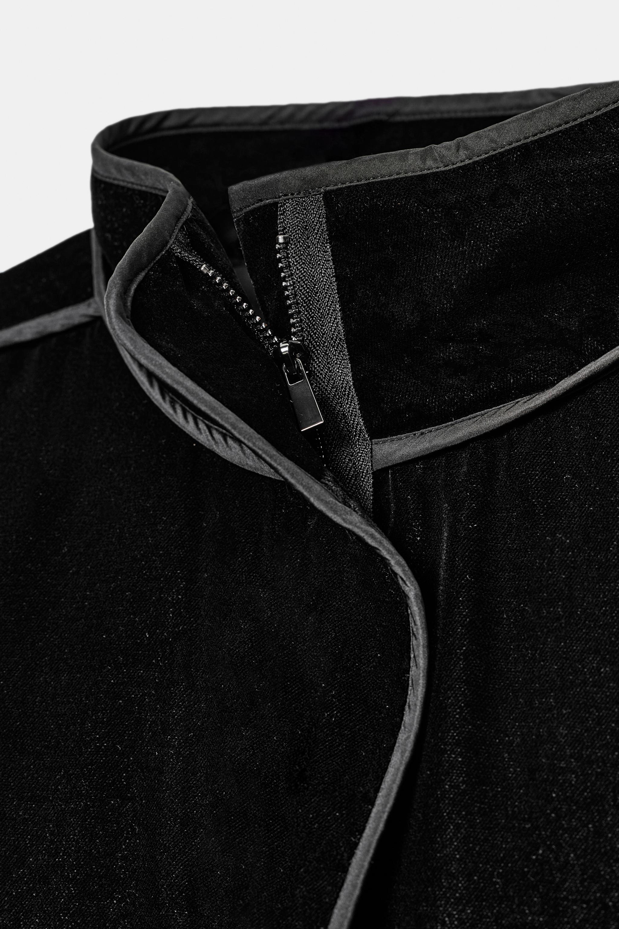 EMBROIDERED VELVET PADDED JACKET