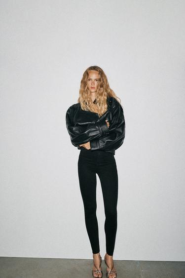 Zara TRF HIGH-WAIST SKINNY JEANS - Black