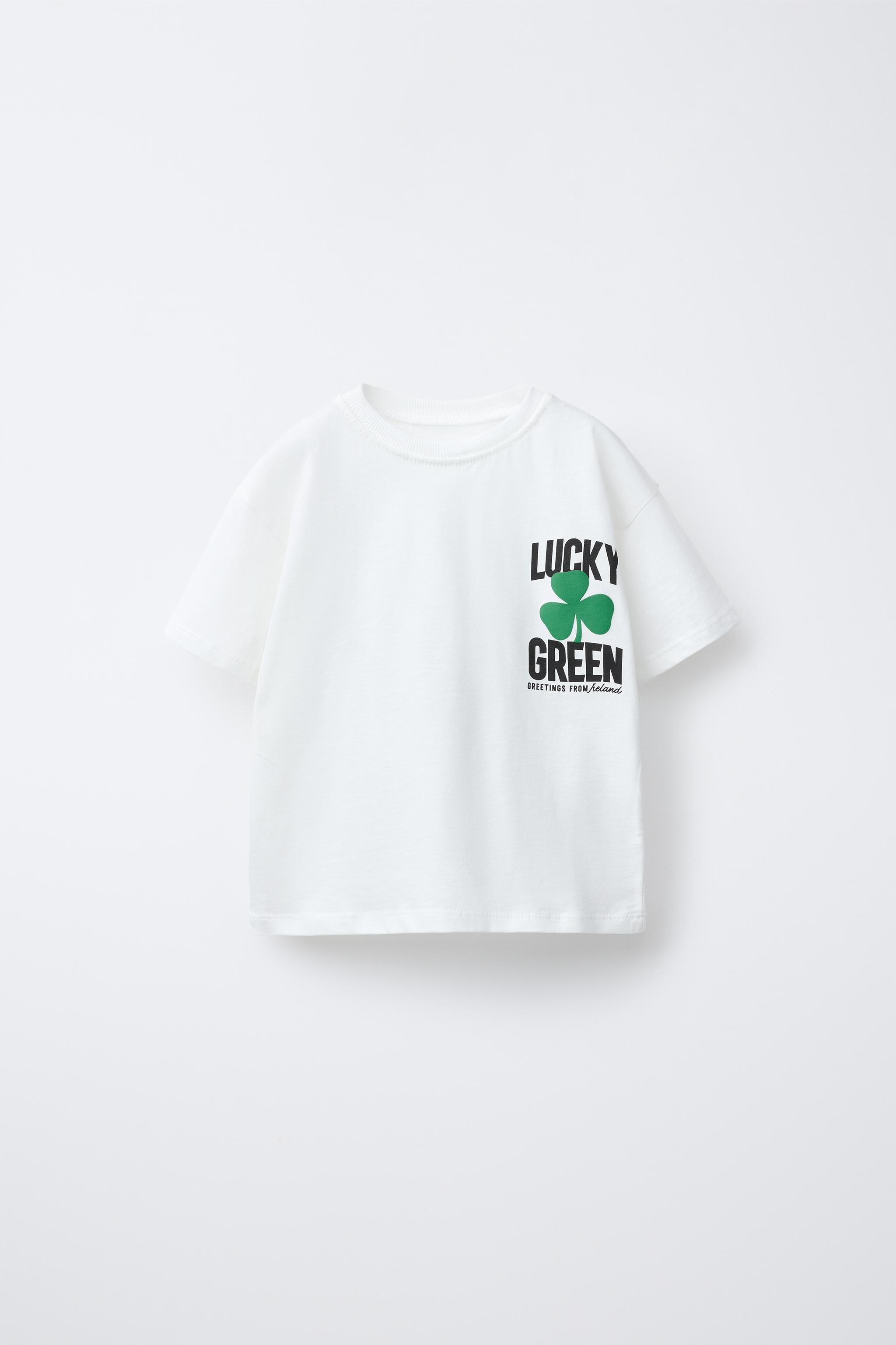 T-SHIRT WITH RAISED PRINT - Green | ZARA Canada