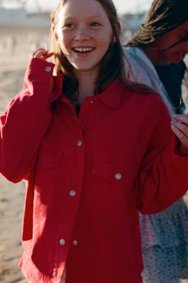 CAZADORA SARGA LISA - Rojo de Zara