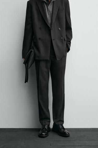 SLIM FIT SUIT TROUSERS - Anthracite Grey by Zara