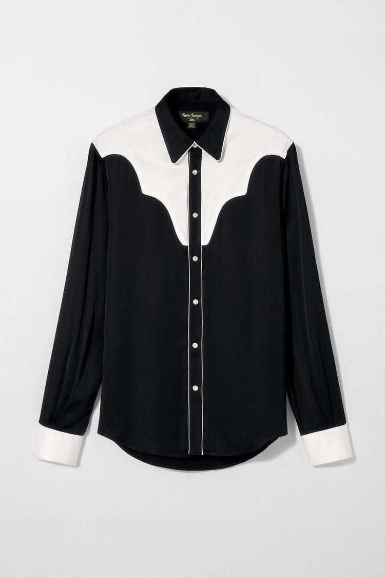 Zara Camicie Zebrate CONTRAST WESTERN SHIRT BOBBY GILLESPIE X ZARA