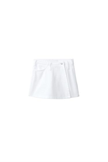 FALDA BERMUDA DENIM - Blanco de Zara