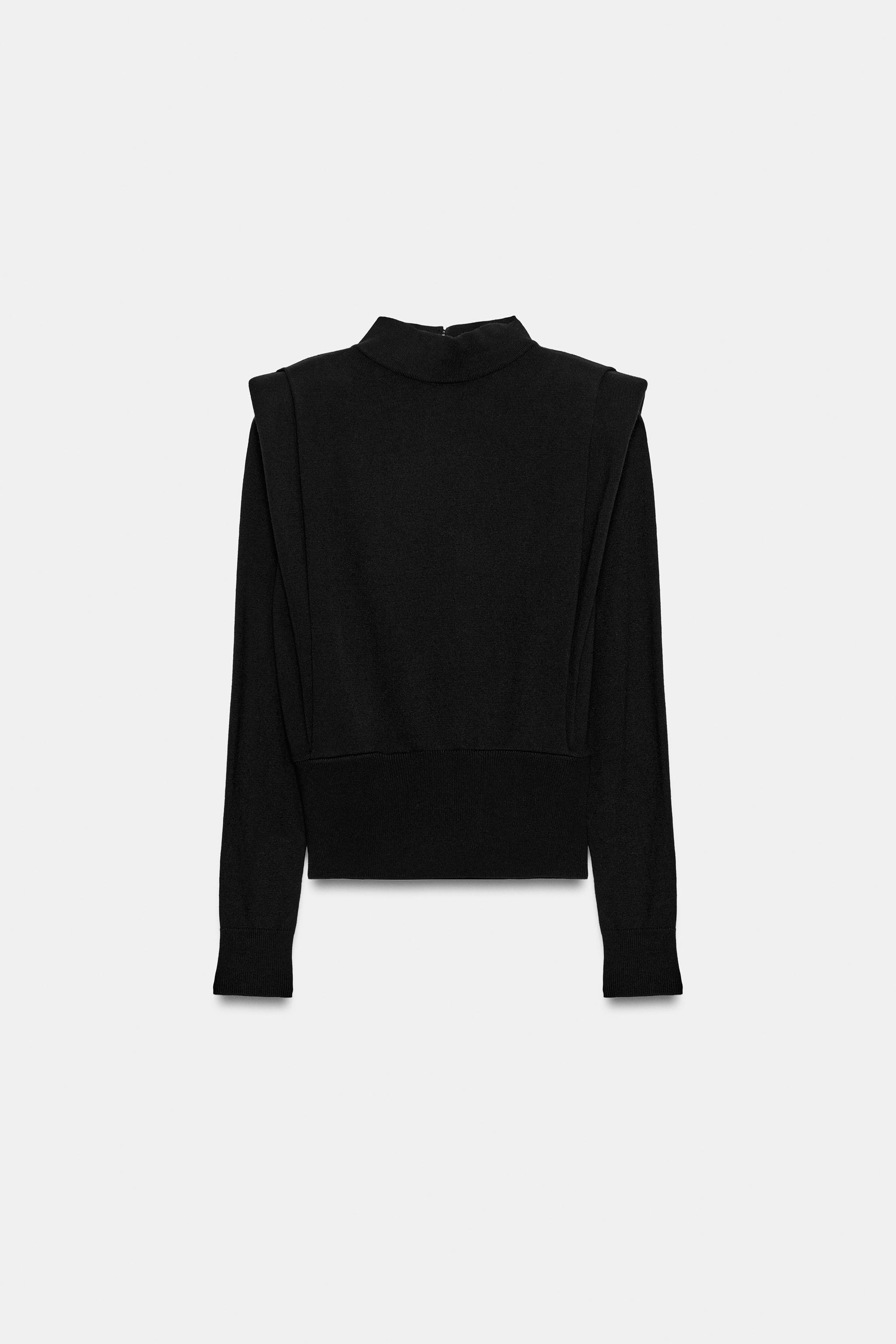SHOULDER PAD KNIT SWEATER