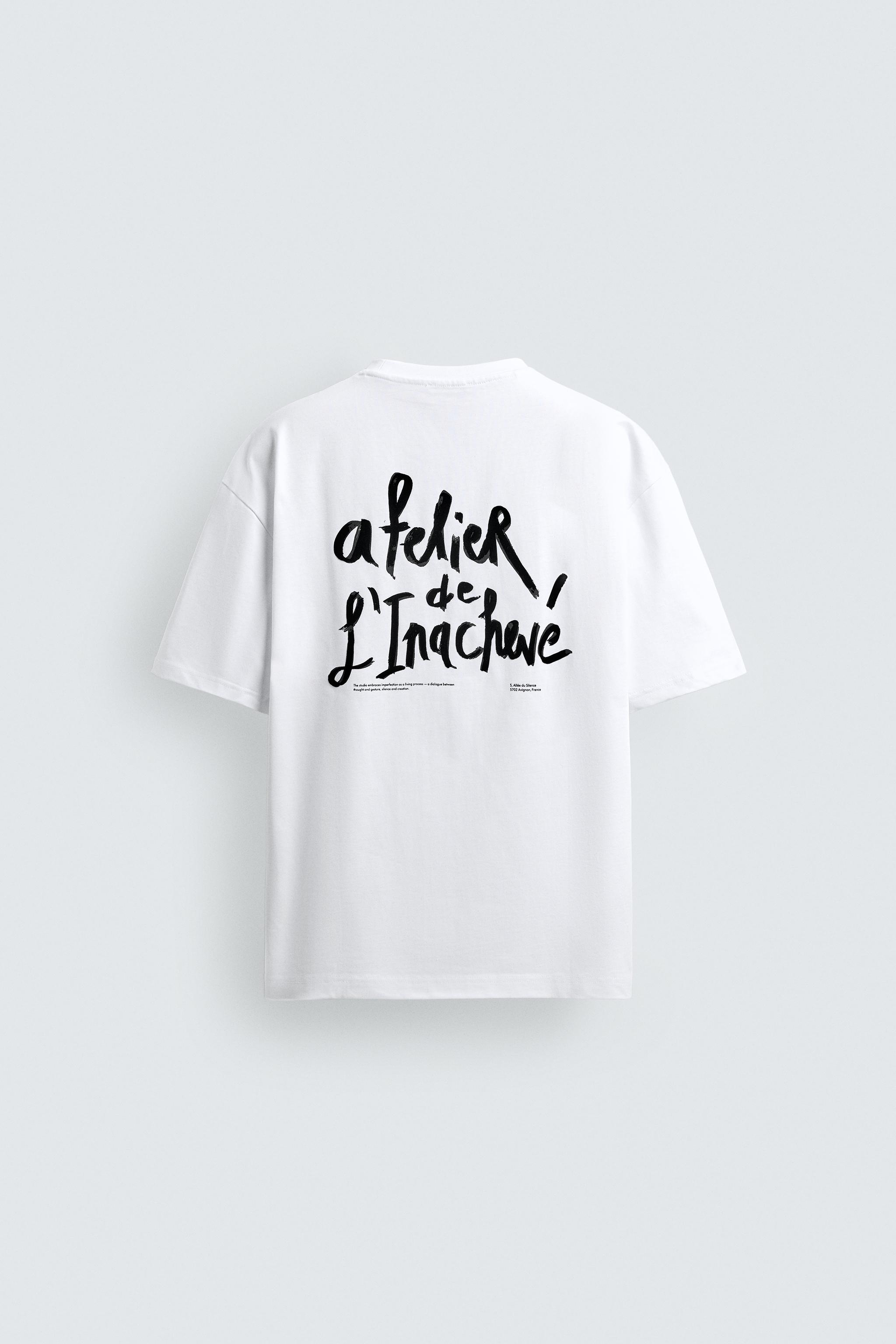 TEXTURED TEXT T-SHIRT - White | ZARA Canada
