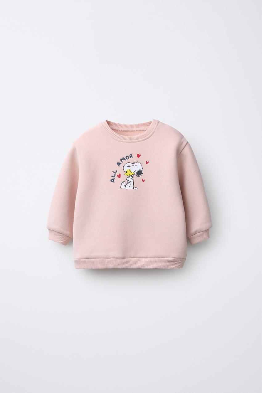 Sweat Femme Peanuts Snoopy Rose - Taille 24 - Pullover Coton