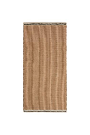 STRIPED JUTE RUG - Light beige by Zara