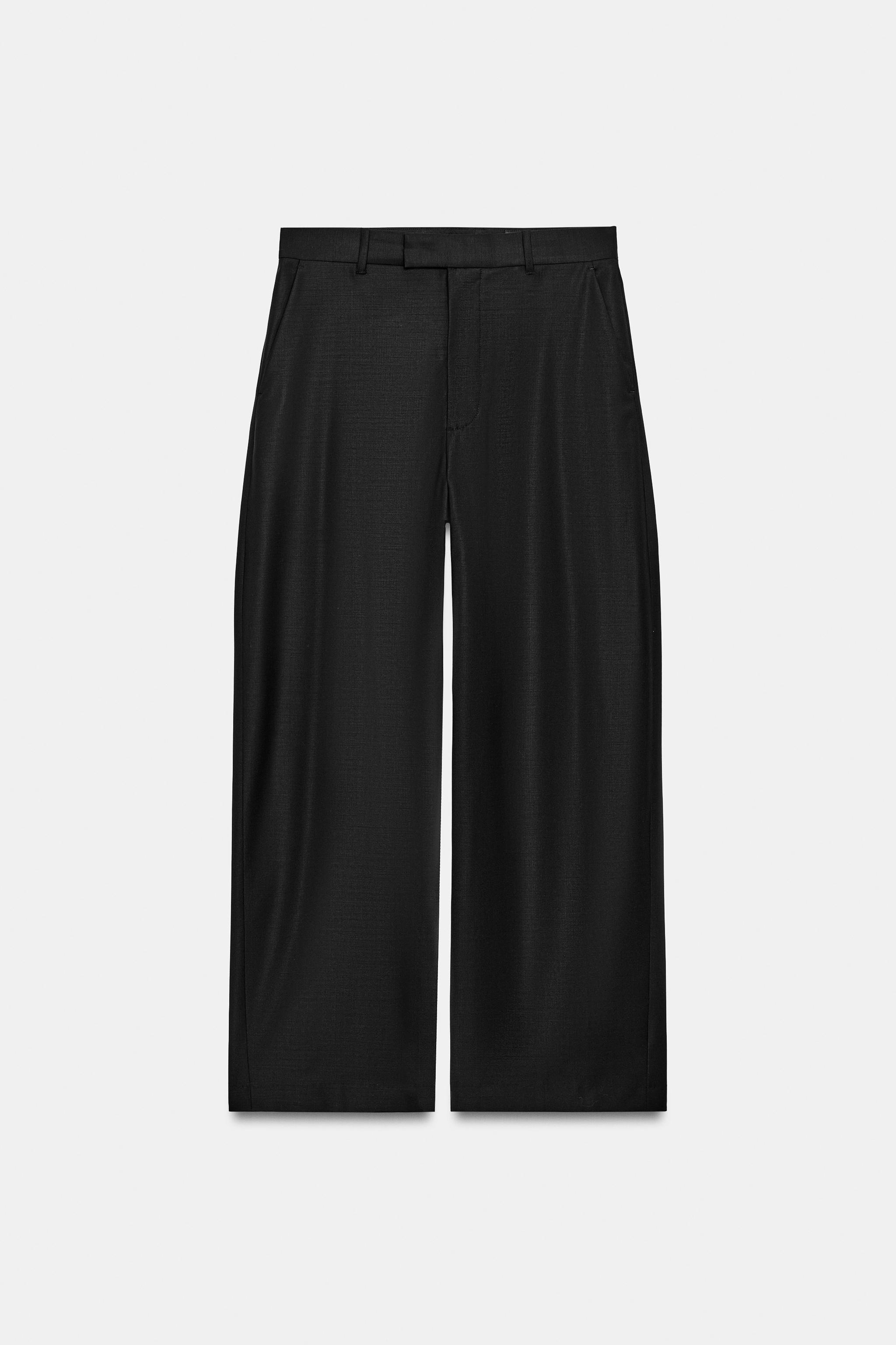 Женские брюки Zara ZW COLLECTION WIDE-LEG WOOL-BLEND PANTS — фото 5