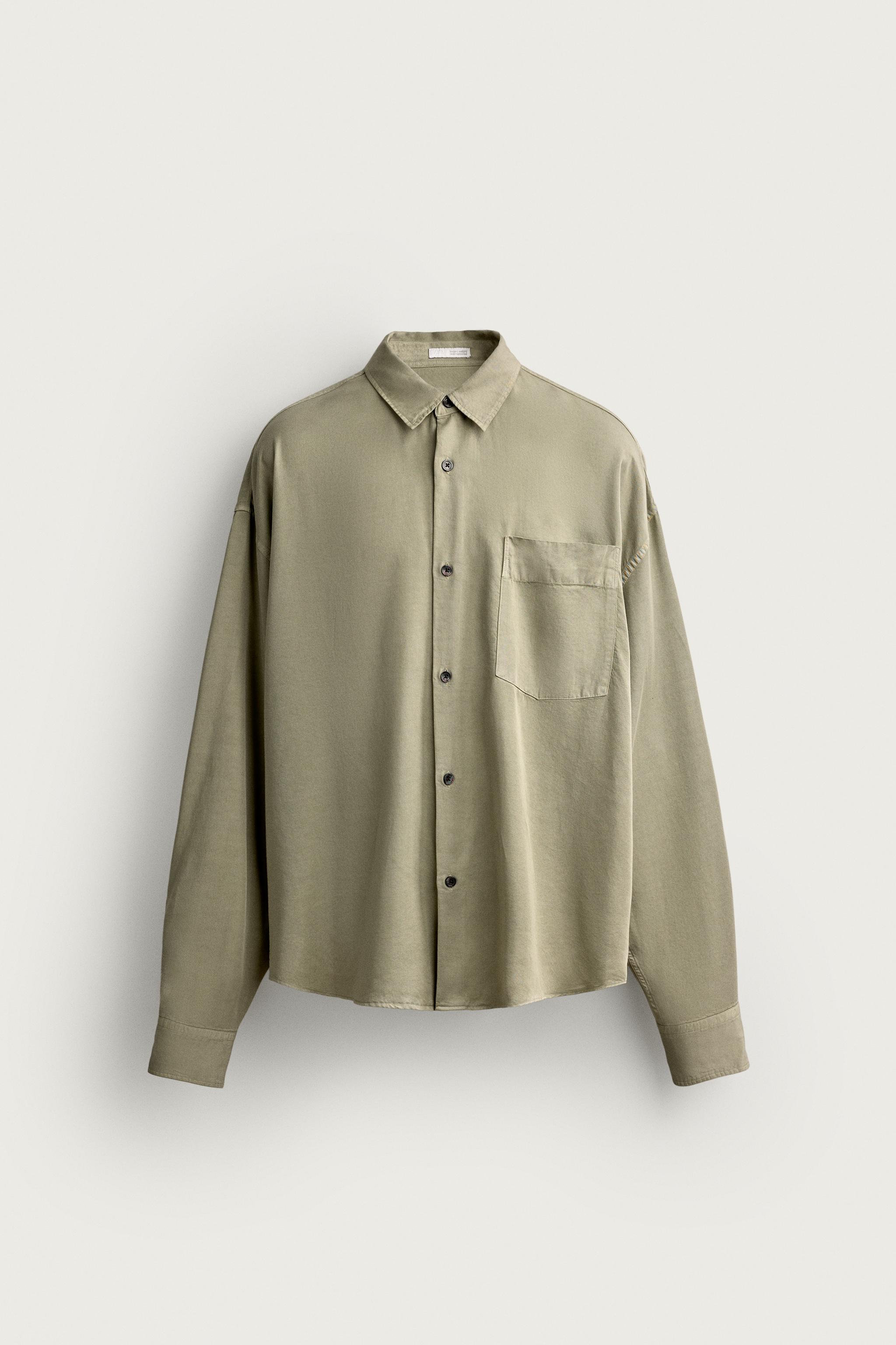 RELAXED-FIT FLUID SHIRT — Green