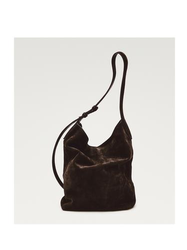 Zara Split suede leather bucket bag - Brown