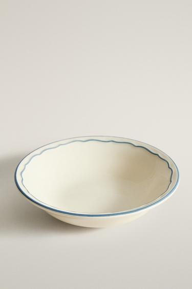 WAVY RIM EARTHENWARE BOWL — Blue 2