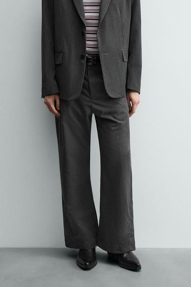 CALÇA BOCA DE SINO - Cinza-médio da Zara