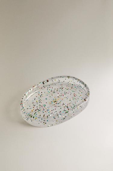 GLITTER RESIN BATHROOM SOAP DISH - Multicoloured by Zara - Image 1