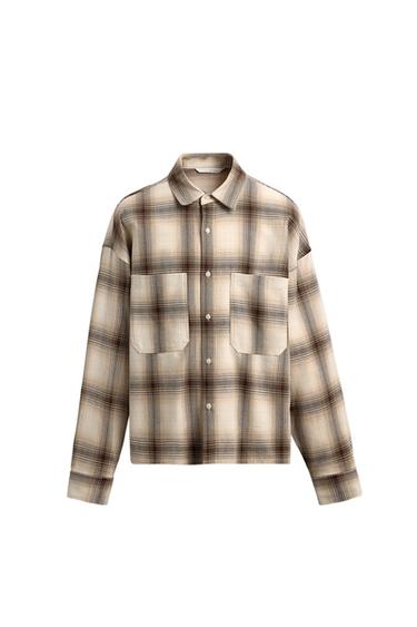 FORD © TEXTURED CHECK SHIRT - Light brown by Zara