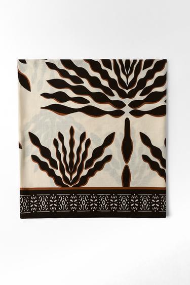 Zara PALM TREE PRINT SCARF - Sand