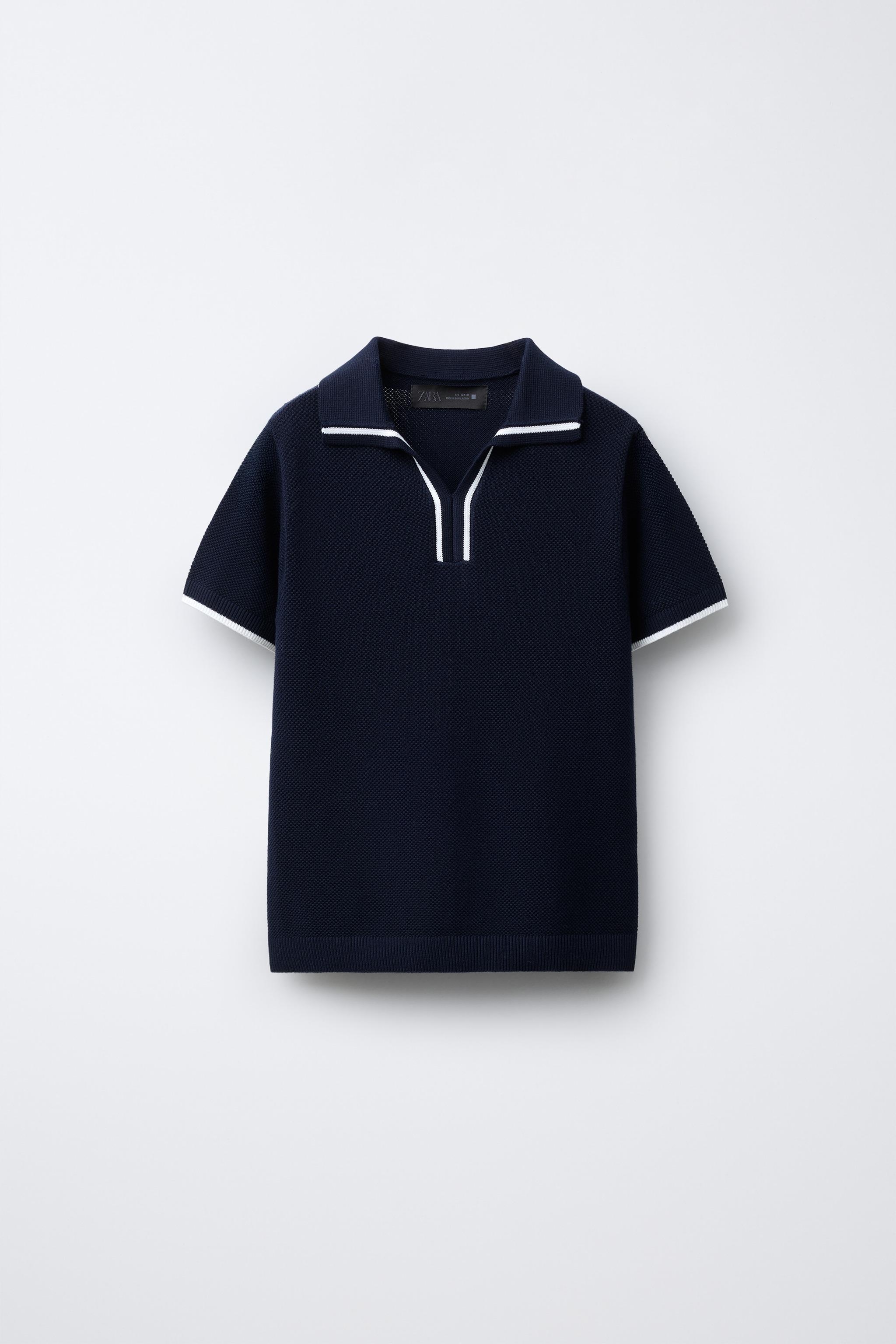 POLO DE TRICÔ PIQUÊ - Azul-marinho | ZARA Brasil