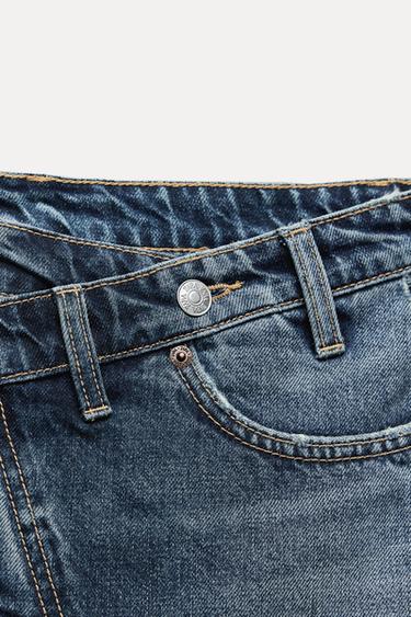 Zara TRF DENIM MINI SKIRT - Navy blue