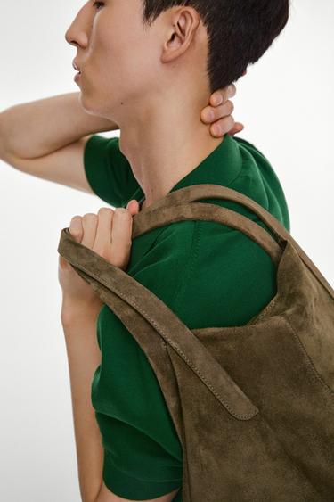 Bolso tote piel serraje - Arena de Zara