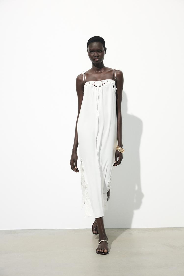Zara Vestido Largo A Crochet Para Mujer Zara Vestidos Verano