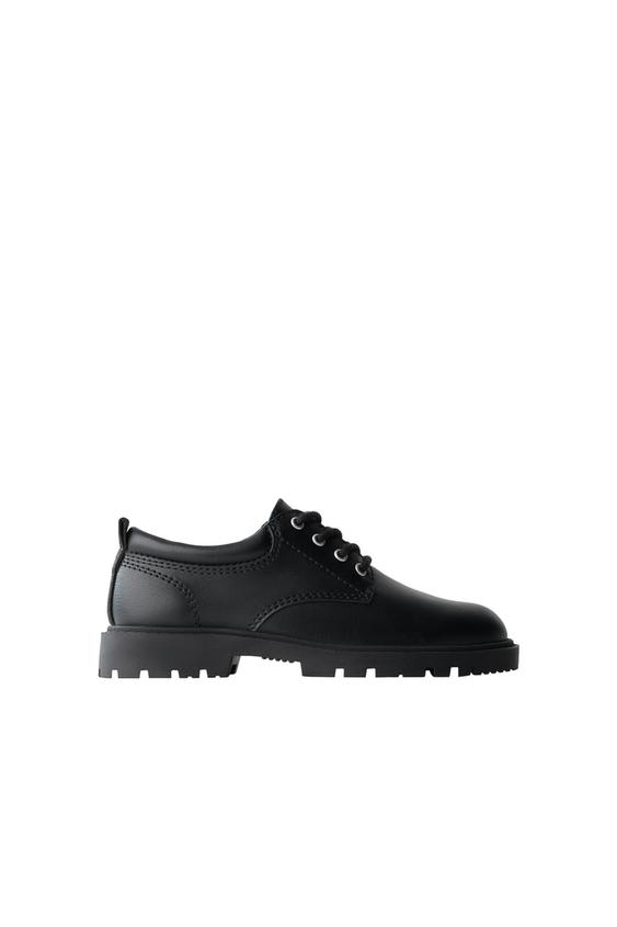 Zara LACE-UP DERBY SHOES - Black - Image 0