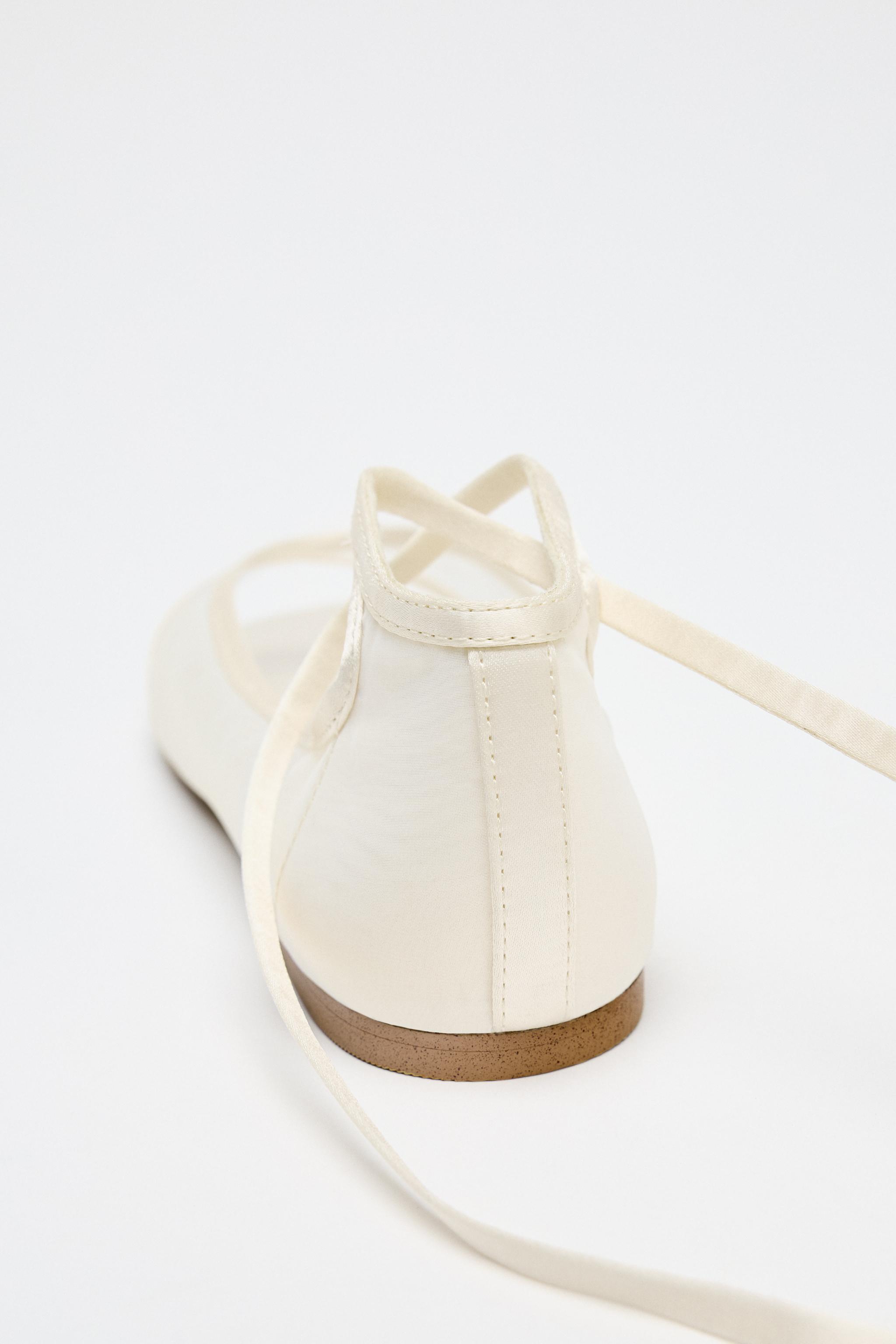 LIMITED EDITION OPEN TOE MESH FLAT SHOES - Ecru | ZARA LIMITED EDITION OPEN TOE MESH FLAT SHOES - Ecru | ZARA