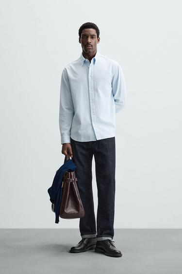 TEXTURED JACQUARD SHIRT - Sky blue by Zara - Image 0