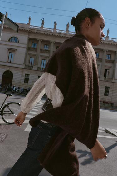 PUNTUZ LANDUTAKO BUFANDA FINA - Txokolate kolorea, Zara-rena