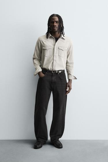 WESTERN DENIM SHIRT - Grey by Zara
