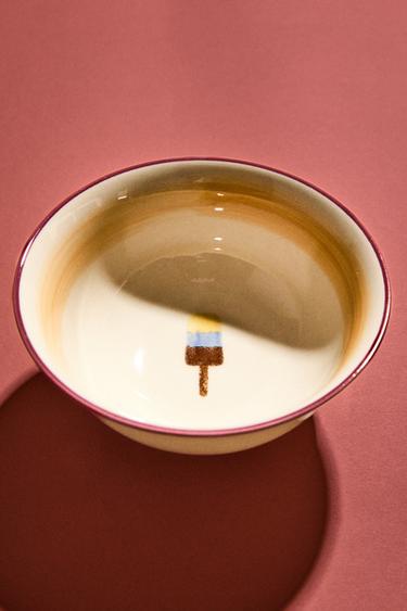 Zara STONEWARE BOWL WITH ICE CREAM DESIGN - Orange