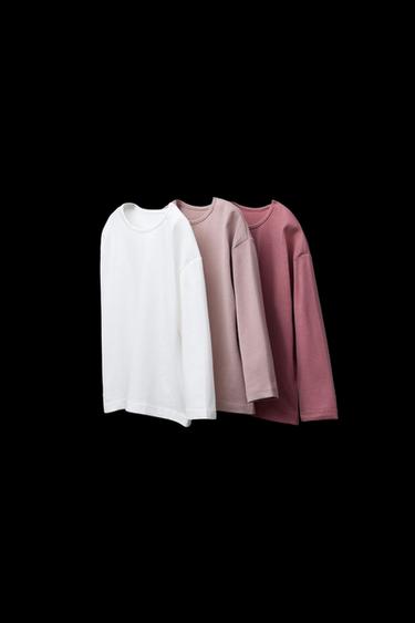 3-PACK OF PLAIN T-SHIRTS - Pink by Zara