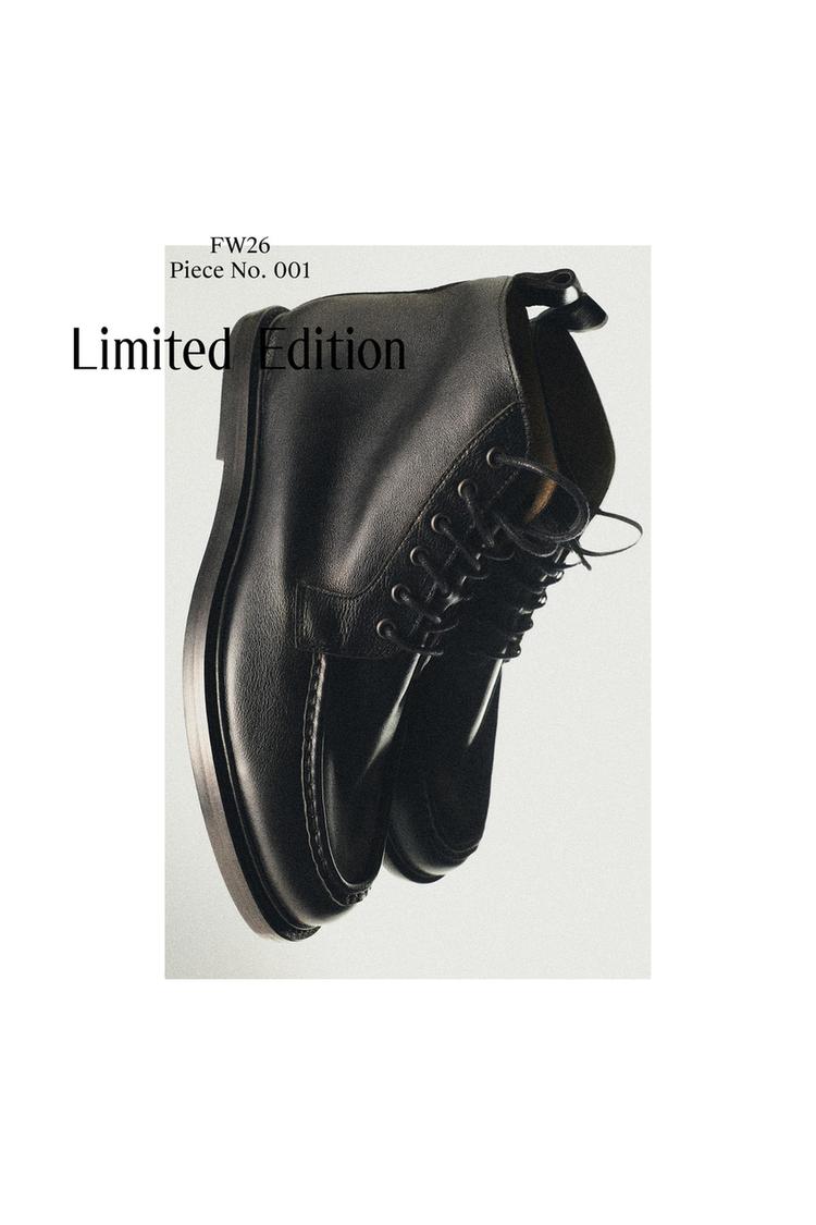 Soft leather lace-up ankle boot - LIMITED EDITION — Black