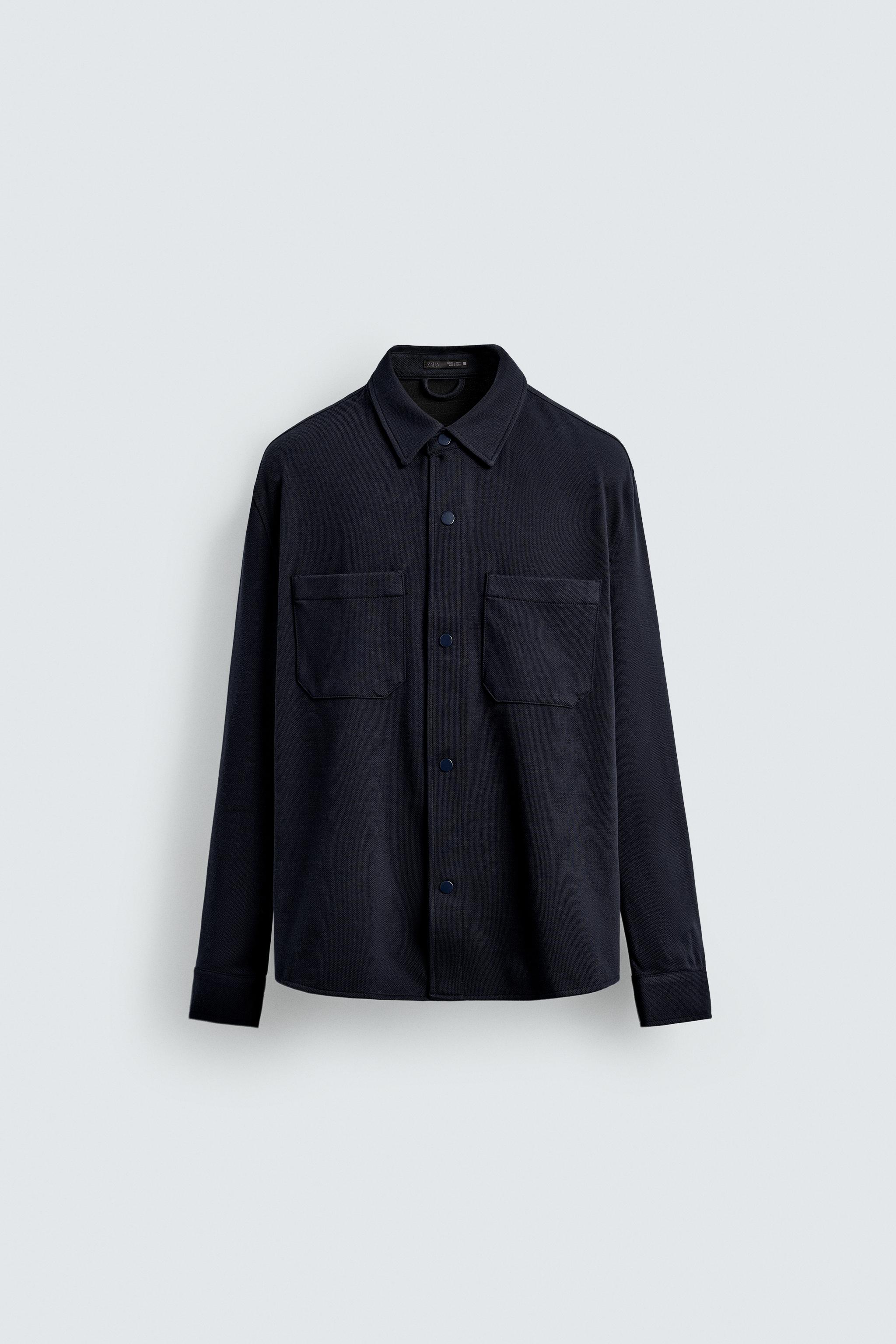 COMFORT TEXTURED OVERSHIRT - Black | ZARA Spain