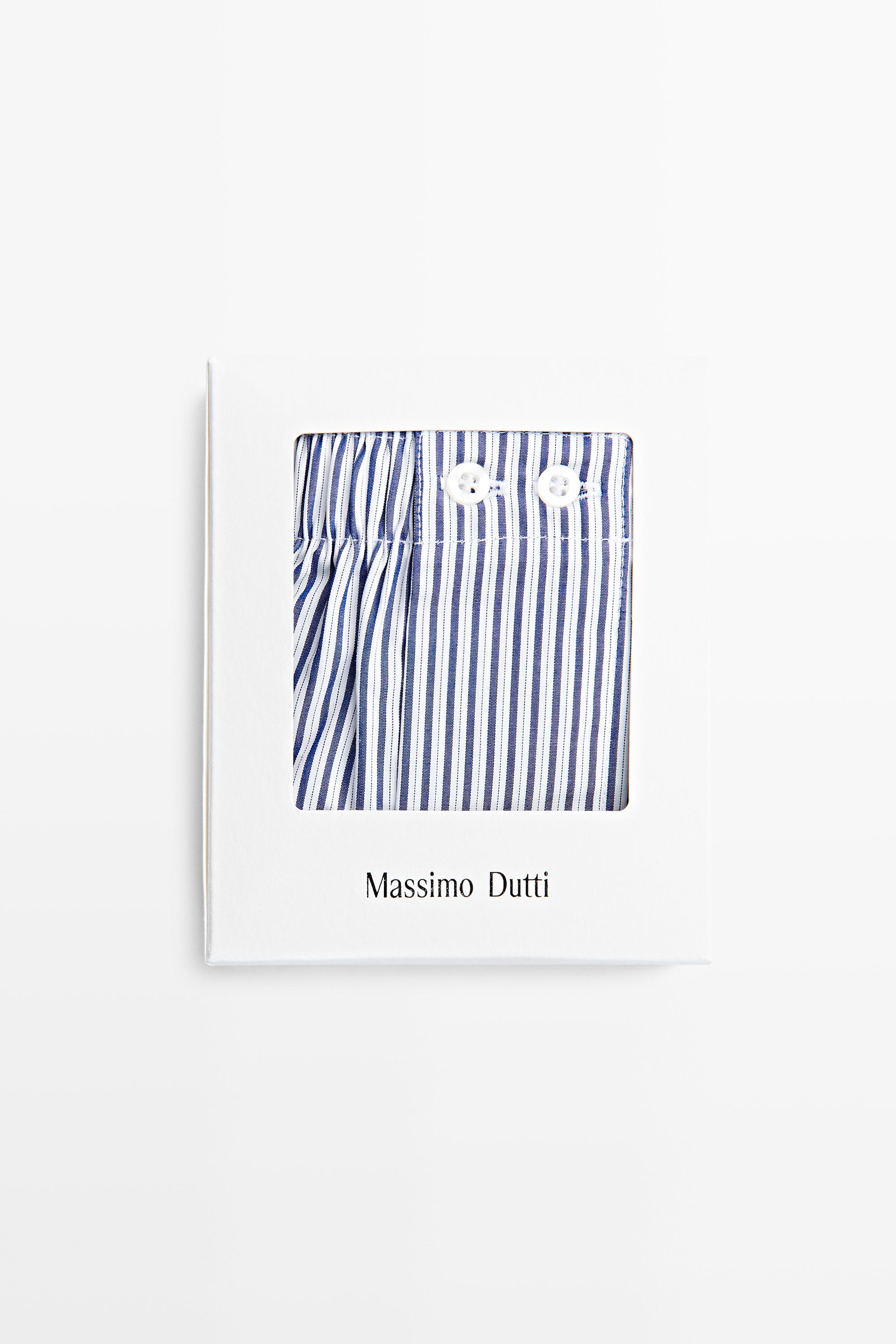 100% cotton striped boxers — Navy blue