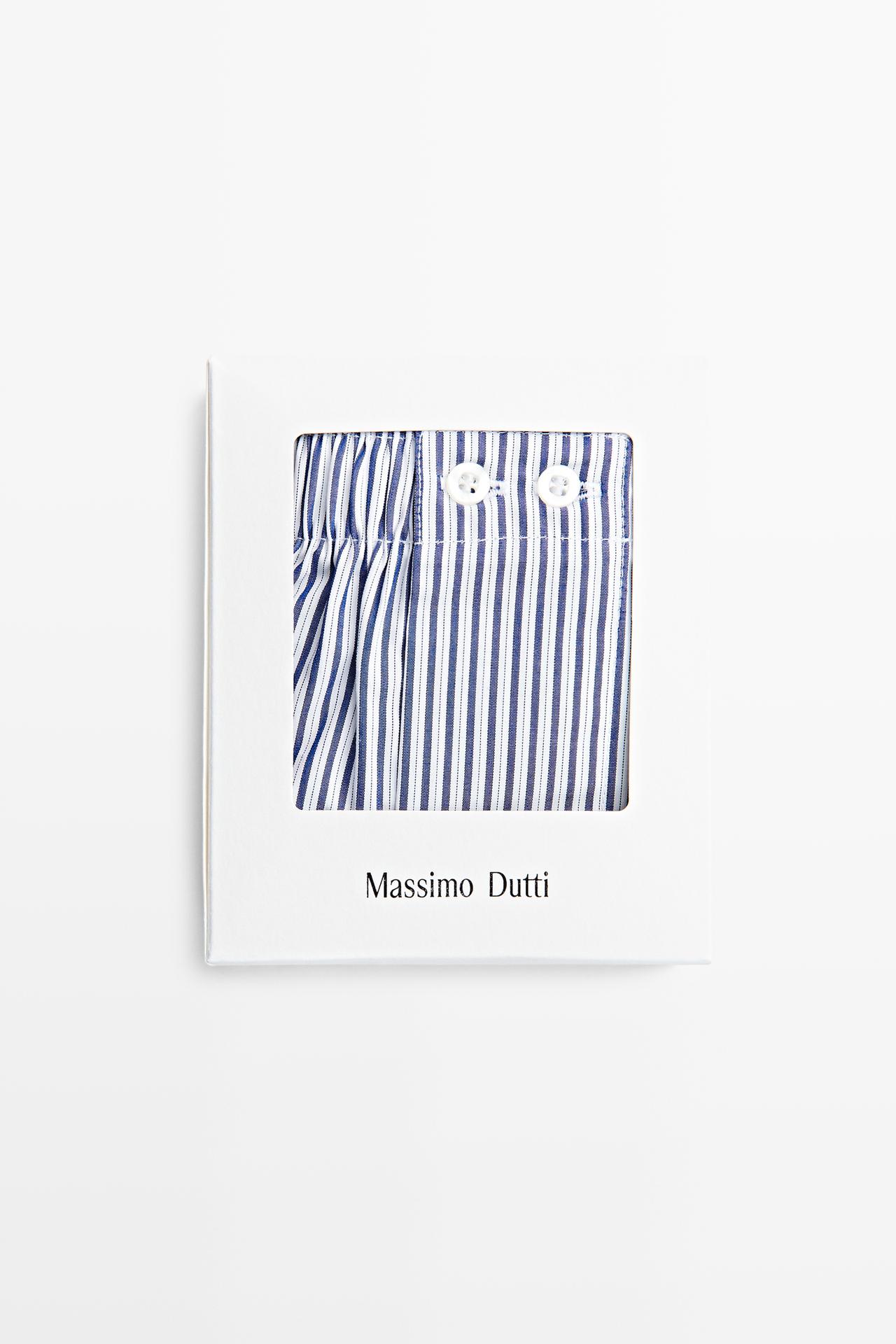 100% cotton striped boxers — Navy blue