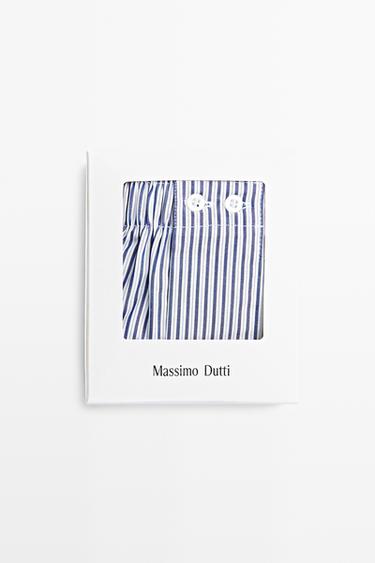 100% cotton striped boxers — Navy blue 1