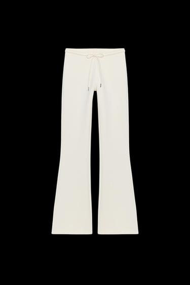 INTERLOCK FLARE TROUSERS - Ecru by Zara