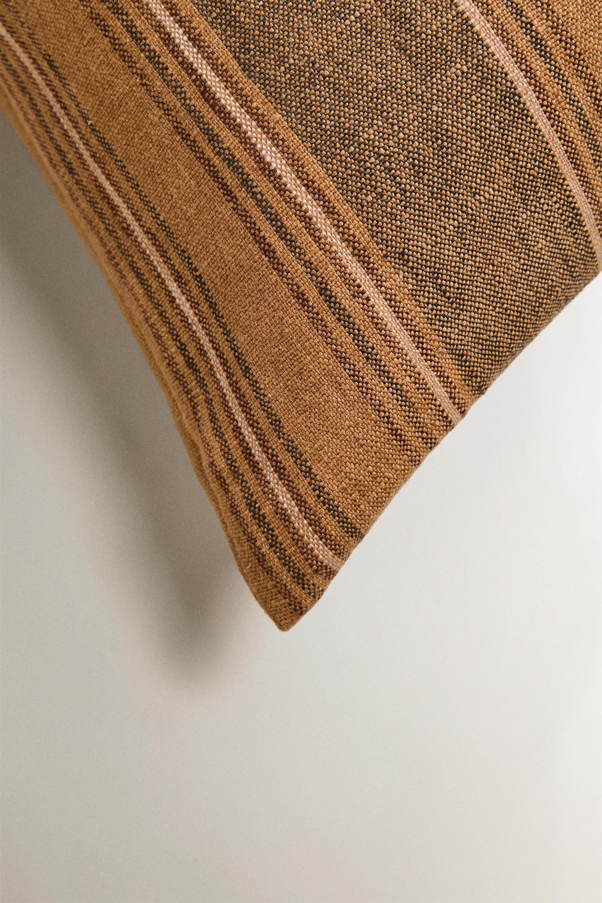 HOUSSE DE COUSSIN LIN RAYURES