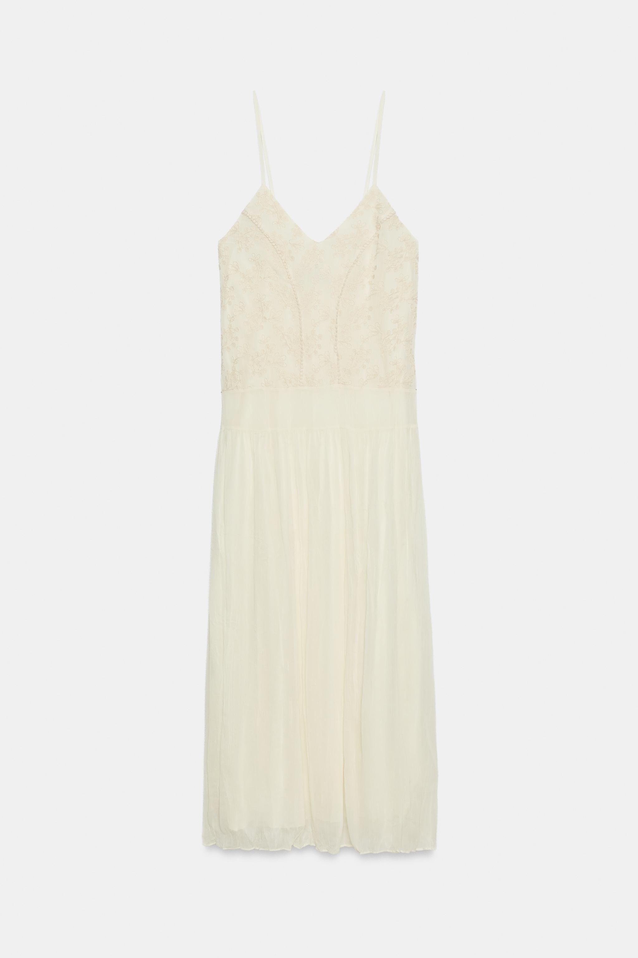 Zara İŞLEMELİ LINGERIE ELBİSE görsel 6