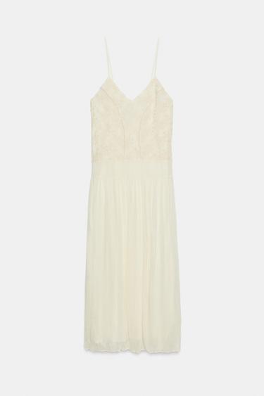 ROBE NUISETTE BRODÉE - Écru de Zara - Image 5